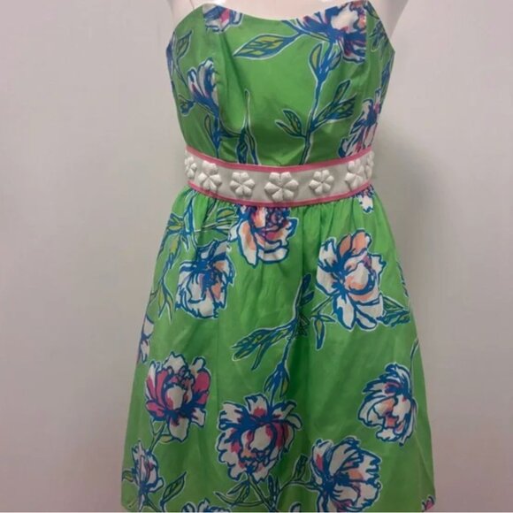 Lilly Pulitzer Langley Embellished Silk Dress, Size 0 - Picture 4 of 9